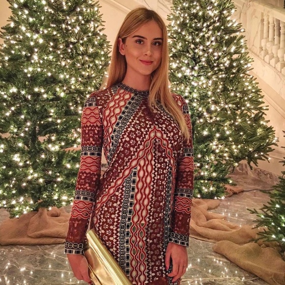 TORY BURCH Beauvoir Guipure Lace Embroidered Crochet Dress Shift Romantic Size 2 - Picture 11 of 15